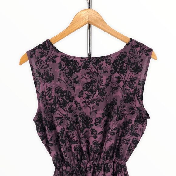 Cupcakes & Cashmere Purple Floral Fit & Flare Sleeveless Dress size Medium - Picture 5 of 11